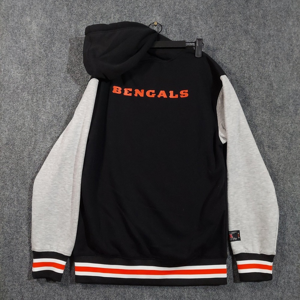 Cincinnati Bengals Hoodie Mens Medium Black Full Zip Fleece NFL Football Graphic - Picture 5 of 12
